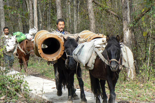 Everything to Sanguanmiao travels by pony